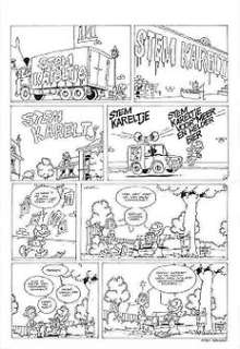 Peter de Smet - Originele pagina - De veelvuldige loopbanen van Kareltje Zorgdrager - (Années 80) | Catawiki