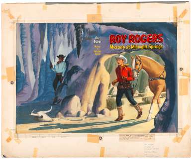 "ROY ROGERS - MYSTERY AT MIDNIGHT SPRINGS" WHITMAN BOOK COVER ORIGINAL ART. | Hake’s