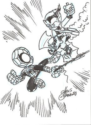 Chris Giarrusso | Chris Giarrusso - Spidey Vs Green Goblin !! | ComicArtFans Classifieds
