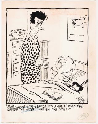 Hank Ketcham | 1956 Dennis the Menace Original Art Page Newspaper Comic Strip Hank Ketcham Rare 1950’S Daily | ComicArtFans Classifieds