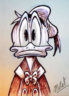 Donald Duck - Original Drawing on cardstock by Millet - Donald Duck feels sad - Page volante - EO | Catawiki