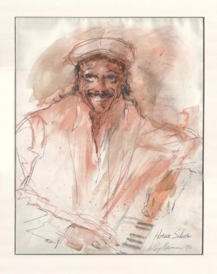Leroy Neiman - Leroy Neiman Original Art Painting of Horace Silver Jazz Music Legend Signed 2X