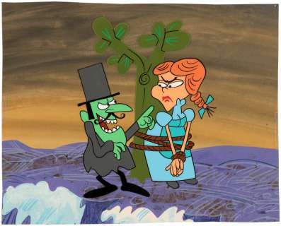 "DUDLEY DO-RIGHT" ANIMATION CEL SET-UP FEATURING SNIDELY WHIPLASH & NELL.