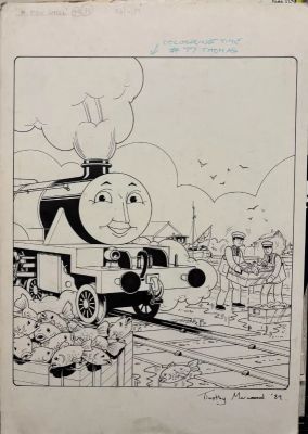 Lot 12 - Thomas The Tank Engine & Friends Original Unique Quad Artwork 1992 Free Post In UK | misc / divers