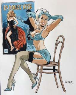 Meynet, Félix - Dessin original en couleur - Â«Â La Dolce VitaÂ Â» | Catawiki