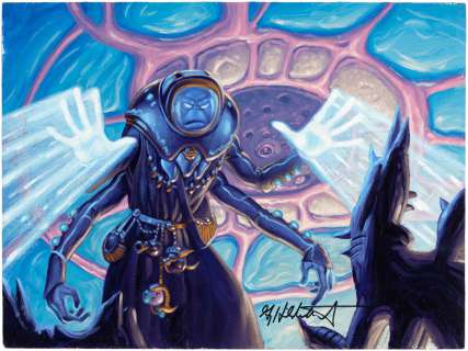 "MAGIC THE GATHERING - ASSERT AUTHORITY" CARD ORIGINAL ART BY GREG HILDEBRANDT. | Hake’s