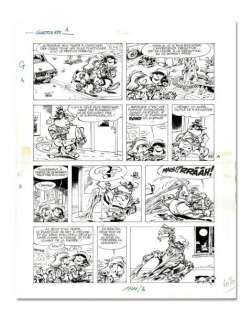 Franquin - GASTON LAGAFFE. GAG 585. La cire de Gaston. Prépublié dans le