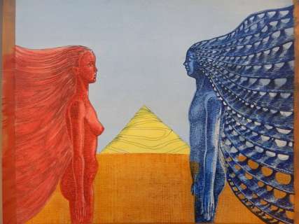 Brugman, Gideon (Milton Davis)  - Erotiek - Originele schildering in kleur - Vrij werk  - Format: 60 x 50 cm | Catawiki