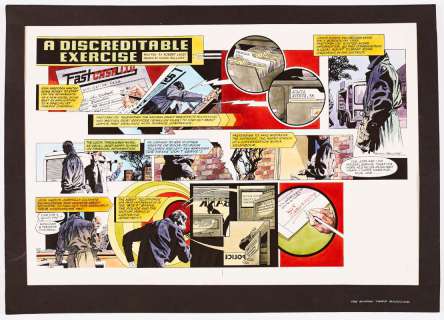 A Discreditable Exercise original double-page artwork painted and signed by… | Comic Book Auctions ltd