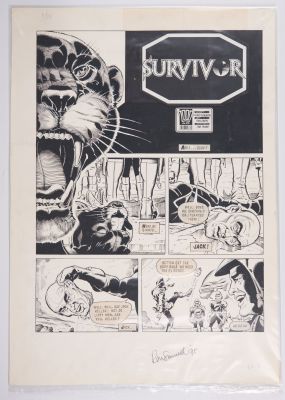 Ron Smith 2000 AD Prog #639 and #640 Survivor Story Pages Signed (Fleetway, 1989) Total 3 | Stanley Gibbons Baldwin’s