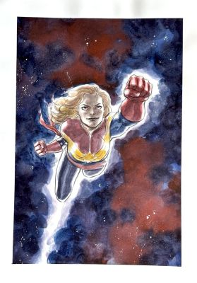 David López | Captain Marvel Pin-Up | The Green Room