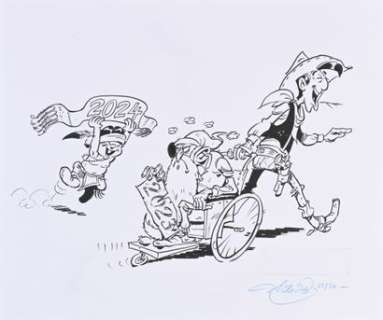 2. Achdé (Né En... | 2. Achdé (Né en 1961) Lucky Luke, illustration pour... | Coutau Bégarie