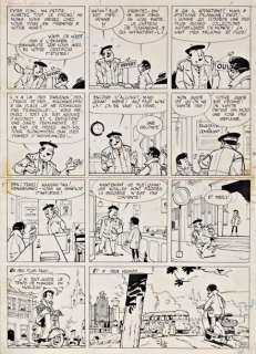 Tillieux | Gil Jourdan Popaïne et vieux tableaux Encre de Chine et couleurs | Millon