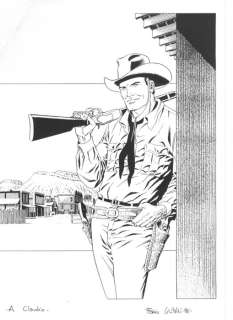 Tex - disegno originale con dedica - Page volante - (1996) | Catawiki