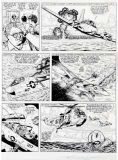 Bergèse | Buck Danny, planche n°45 Ã  l’encre de Chine de l… | Banque Dessinée