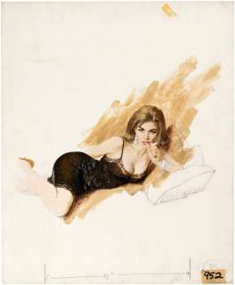 ROBERT MCGINNIS SHAYNE/THE OVERNIGHTERS PAPERBACK COVER ORIGINAL ART.