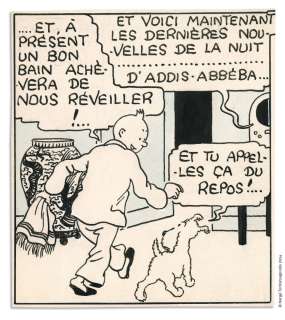 Hergé | HERGÉ TINTIN Case originale de la planche n° 2 de L’Oreille... | Daniel Maghen Enchères
