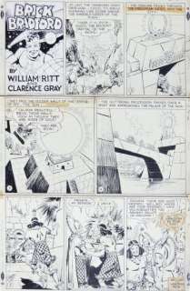 Gray. Clarence | Â«Brick BradfordÂ». Encre de Chine sur carton fort pour une | Tessier Sarrou