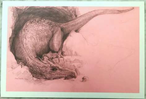 Monge, Jean Baptiste  - Originele tekening - Slapende Draak  - (2000) | Catawiki