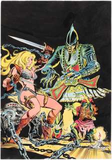 RED SONJA SPANISH COMIC BOOK COVER ORIGINAL ART BY RAFAEL LÃ“PEZ ESPÃ. | Hake’s