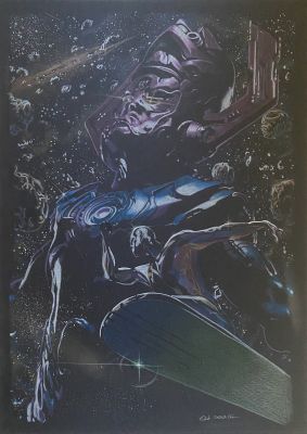 Galactus and Silver Surfer Original Art by Ed Santos | Raremarq (Buy It Now)