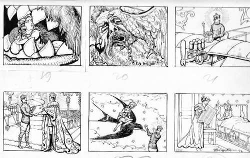 Omry Georges | Â«Le Géant de la MontagneÂ». 4 planches Ã  l’encre de Chine pour | Tessier Sarrou