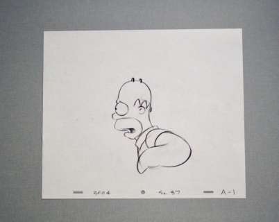 Original Animation Production Drawing - Simpsons - Page volante - Avec le crayon noir - (1990) | Catawiki