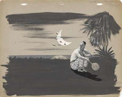 CHARLES ADDAMS (1912-1988) Deserted island mosquito attack. | Swann Galleries