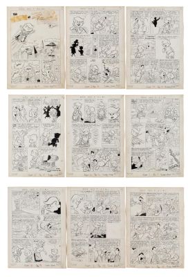 HARRY BETENCOURT ORIGINAL ART FOR BIRTH OF SUPER BRAT, 9 SHEETS | misc / divers