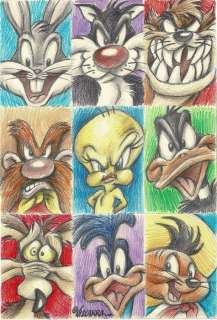 Looney Tunes Family Portraits - - Original Drawing - Joan Vizcarra - Art original | Catawiki