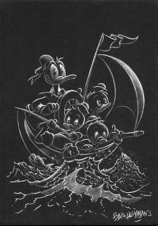 Bas Heymans - Donald Duck - Little Boat - Art préliminaire original | Catawiki
