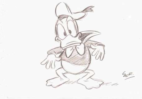 Vintage Donald Duck - Stunned - Original Model Sheet - Carrillo - Art de crayon | Catawiki