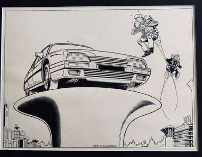 Rik Ringers -  Originele illustratie voor een Citroën kalender van 1989 - (1988) | Catawiki