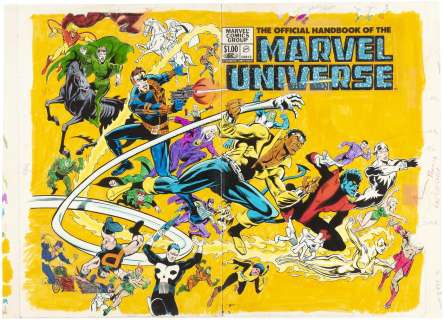 THE OFFICIAL HANDBOOK OF THE MARVEL UNIVERSE (N-P) #8 - REGULAR COVER & INTERIOR PAGES COLOR GUIDES LOT (ANDY YANCHUS COLORIST). | Hake’s