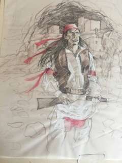 Sergio Tisselli - Illustrazione Originale "Indiano" - Page volante | Catawiki