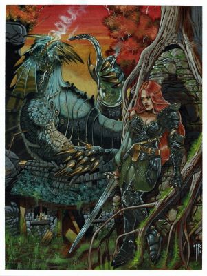 Philippe Bringel | La jeune guerrière et le dragon | 2DGalleries