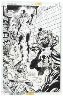 CATWOMAN/WILDCAT #2 SPLASH PAGE ORIGINAL ART BY SERGIO CARIELLO.
