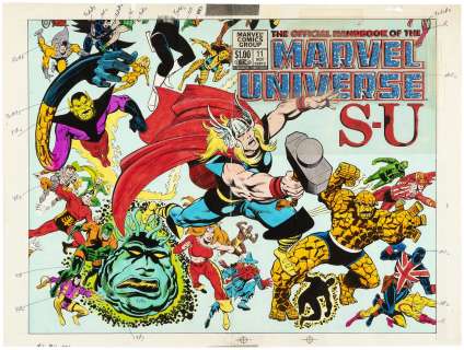 THE OFFICIAL HANDBOOK OF THE MARVEL UNIVERSE (S-U) #11 COLOR GUIDES LOT (ANDY YANCHUS COLORIST). | Hake’s