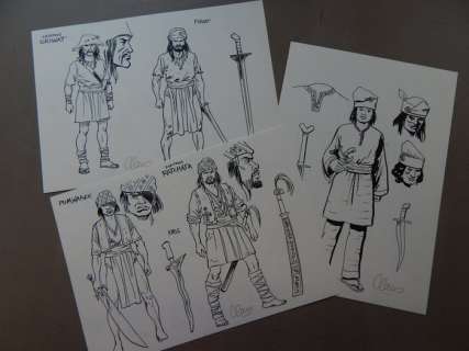 Claus - 3x geïnkte werkschetsen - De Rode Ridder  - De Amazones  - (2010) | Catawiki