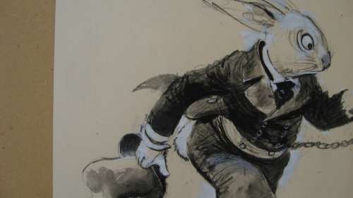 Follet, René - Dessin original - Hommage Ã  Lewis Caroll | Catawiki