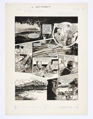 Lot 106 - Mission Impossible original artwork by John M. Burns for T.V. Action No 114 pg 8. ’Shrouded in | Comic Book Auctions ltd