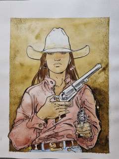 Mezzomo , Gilles - illustration originale à l’aquarelle (ex-libris) | Galerie des bulles