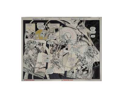 Deathlok #29 Double page spread #9-10 by Greg Adams and Kevin Kobasic Marvel 1993