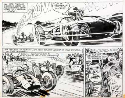 Jijé | Jean Valhardi, demi planche n°30a Ã  l’encre de C… | Banque Dessinée