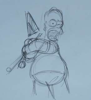 simpsons - Matt Groening - The Simpsons - Dibujo original con Certificado de Autenticidad - dessin original | Catawiki