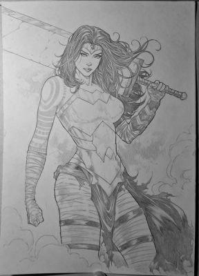 Jailton Rabelo | Wonder Woman Absolute 9x12 Pencil Art | Raremarq (Buy It Now)