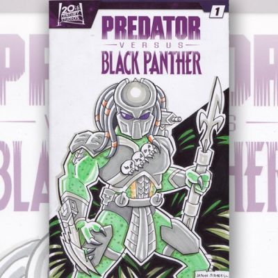 Original Art Predator Comic Sketch Cover Predator vs Black Panther | eBay US (Buy It Now)