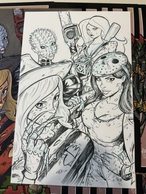 HORROR LADIES JASON FREDDY PINHEAD ASH 11x17 Original Art MCJUNKIN 2026 NEW! | eBay US (Buy It Now)