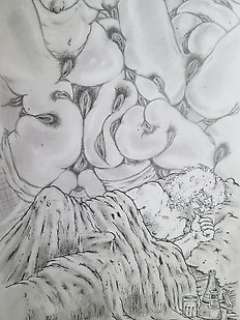  - Eric Schreurs - Originele tekening - Illustratie uit de bundel ‘Recreatie‘ - Canapé (1985) 