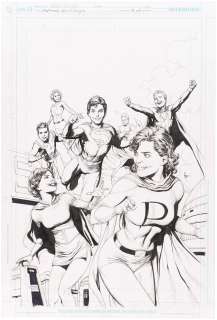 SUPERMAN: SECRET ORIGIN #2 VARIANT COMIC BOOK COVER ORIGINAL ART BY GARY FRANK.